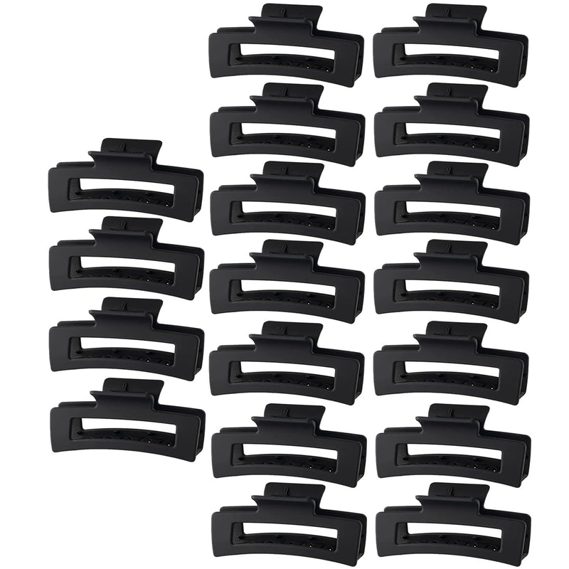 18-Pack Black Claw Hair Clips