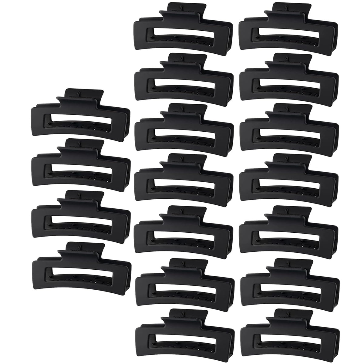 18-Pack Black Claw Hair Clips